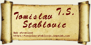 Tomislav Stablović vizit kartica